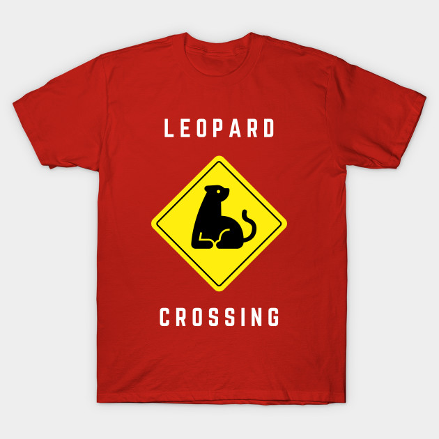 Leopard Crossing Animal Road Sign